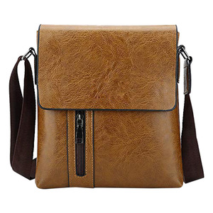 Custom Logo Genuine Leather Women's & <b>Men's</b> <b>Sling</b> Crossbody Shoulder Messenger <b>Bag</b> Fashionable with Polyester Lining - Product Image 3