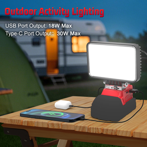 Китайская оптовая продажа: светодиодный рабочий фонарь, совместимый с аккумулятором Milwaukee 18V Li-ion, портативный фонарик, аварийный светильник, лампа для кемпинга - Product Image 6