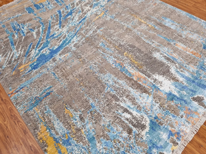 พรมไหมพรมขนแกะถักด้วยมือสำหรับใช้ในบ้านสำนักงานห้องนั่งเล่นลายแอบสแตรก - Product Image 2