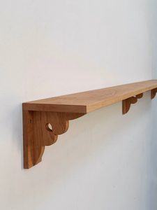 Estante de Pared de Madera de Caoba Maciza, Repisa Decorativa Personalizada para Guardería, Cocina, Armario, Sala de Estar, Ecológico, de Acero Inoxidable - Product Image 3