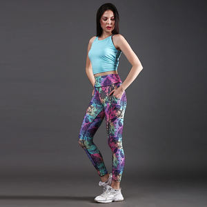 Ropa deportiva de punto con estampado personalizado ajustado de Yoga sin costuras de cintura alta de la mejor calidad para entrenamientos de gimnasio y fitness de verano para adultos - Product Image 3
