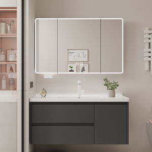 현대 스타일 욕실 가구 캐비닛 세트 벽걸이 형 현대 화장대 욕실 캐비닛 거울 - Product Image 1