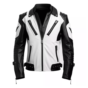 Veste en cuir d'agneau doublée en coton à capuche respirante et imperméable de qualité supérieure pour hommes, style motard rouge et noir pour l'hiver - Product Image 3