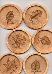 Geometric Heart Engraved Round Wood Coaster Set Cherry Natural Drink Mat <b>Table</b> <b>Protection</b> Home Office Decor Cafe Bar Bulk Supply - Product Image 5