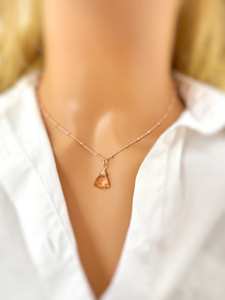 Délicat Morganite Chaîne Collier pour Femmes Argent Cou Chai Rose et Jaune Plaqué Or Chaîne Pendentif Collier Gouttes Hipping - Product Image 4
