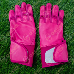 Gants de baseball en cuir de vachette de couleur rose avec sangle réglable, nouveaux gants de sport respirants et durables - Product Image 2