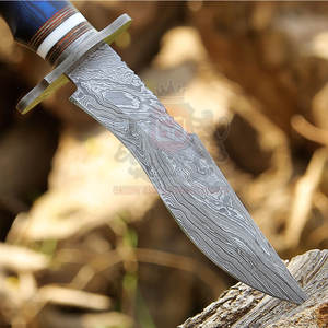 Cuchillo de Caza de Hoja Fija Premium, Acero de Damasco, Mango de Madera, OEM, para Campamento y Supervivencia al Aire Libre, Punta de Caída, Borde Recto - Product Image 3