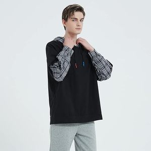 Sweat à capuche brodé de haute qualité pour homme, style color block, coupe classique, streetwear décontracté - Product Image 4