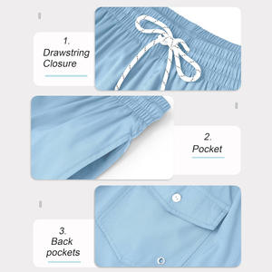 กางเกงว่ายน้ำขาสั้นของผู้ชายแบบกำหนดเองระบายอากาศได้ดีแห้งเร็วชุดฤดูร้อนพร้อมพิมพ์โลโก้แบบส่วนตัว - Product Image 2