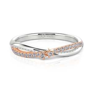 แหวนสัญญา Jeulia Starry Encounter รุ่นทูโทนทวิสต์สตาร์ - Product Image 1