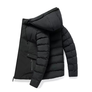 Men's Winter Puffer <b>Coat</b> Canvas Thin Stand Collar Breathable Quick <b>Dry</b> Knitted Jacket - Product Image 2