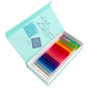 Pestañas de colores hechas a mano, ligeras, extensiones de pestañas de visón de colores, longitud mixta, pestañas de visón esponjosas al por mayor - Product Image 3