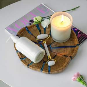 Plateaux de service faits à la main en résine en bois taille de couleur personnalisée pour artisanat cadeaux vacances saint valentin Buffet affichage Sculpture Art - Product Image 3