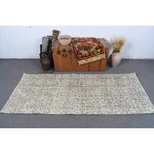 พรมขนาด 3x6.9 ฟุต, พรมตุรกีโบราณ, พรมขนสัตว์สีขาว - Product Image 2