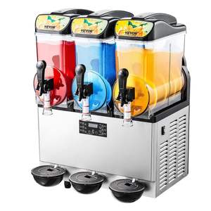 Commercial 15Lx3 Triple Tank Stainless Steel <b>Slushie</b> <b>Maker</b> 180 <b>Cups</b> Frozen Drink Machine for Home Parties Cafe Dispenser - Product Image 1