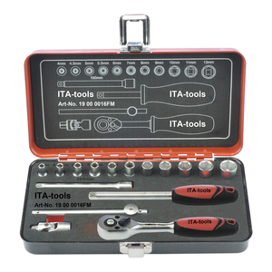OEM ODM 16PCS <b>1</b>/<b>4</b> Inch Drive Tool Kit with Socket, Spinner Handle, Extension Bar Taiwan Supply - Product Image 1