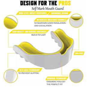 Bouclier de gomme de boxe pour enfants avec étui de rangement Protège-dents de sport EVA Double couleur pour la boxe MMA Kickboxing Muay Thai - Product Image 4