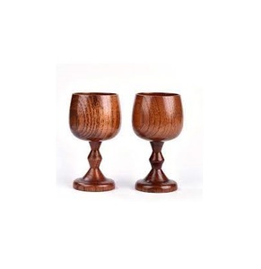 Verre à eau et vin en bois, design Unique, nouveau design en bois d'acacia, dernier design, 2 ensembles de verre en bois pour un prix bas - Product Image 6