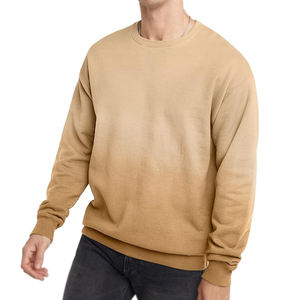 เสื้อกันหนาวคอกลมสำหรับผู้ชาย, ผ้าฝ้าย100% 300กรัมมีฮู้ดพิมพ์ลายย้อมสีล้วนสำหรับฤดูหนาว - Product Image 1