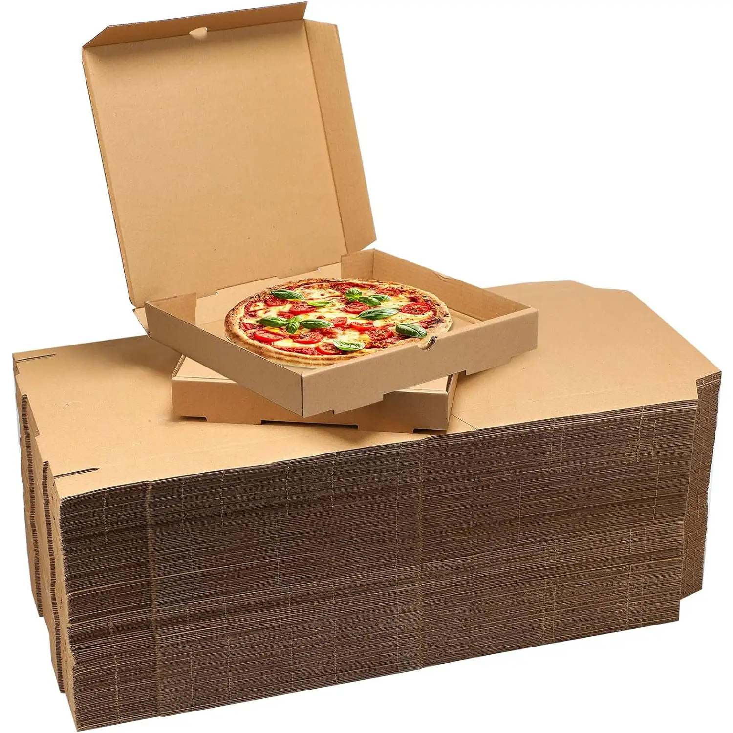 Pizza kutuları toplu, 10x10 Kraft oluklu Pizza kutusu karton konteynerler ile yuvarlak yağ Blotting kağıt, mutfak için noel Piz