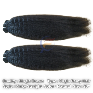 Machine Double Trame Extension de Cheveux 100 Humain Vierge Remy Cheveux Cuticule Alignés Crépus Droite Paquets de Cheveux Bruts - Product Image 3