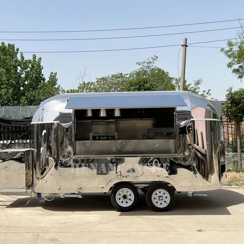 Paslanmaz çelik hot dog pizza kahve dondurma hot dog yemek sepeti cep hızlı Airstream kamp gıda römork kamyonlar satılık