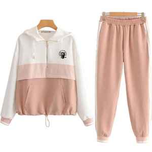 <b>Women's</b> Customized Logo Zip <b>Cardigan</b> Jogger Sets Winter Sweat Suits with Matching Tracksuits Wholesale Blank Jogging Suits - Product Image 4