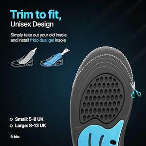 Plantillas Deportivas de Gel de Silicona para Hombre, Paquete Doble, Plantillas Gruesas y Acolchadas, Relleno de Gel Suave, Duraderas, Extra Grandes - Product Image 3