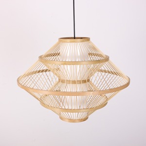 Luces de techo de bambú contemporáneas cubierta de sombra de luz sostenible mejor precio cortinas de luz colgantes modernas - Product Image 1