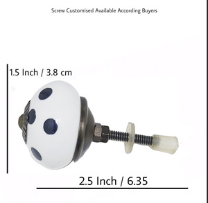 Venta caliente de lunares negros perillas de cerámica blanca estilo Industrial cajón manija del Gabinete Tiradores para cocina sala de estar apartamento - Product Image 3