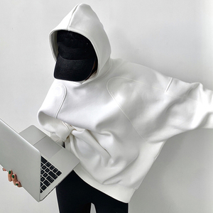 Pull à capuche doublé de haute qualité brodé sur mesure pour femmes avec poches avant 100% coton biologique écologique - Product Image 2