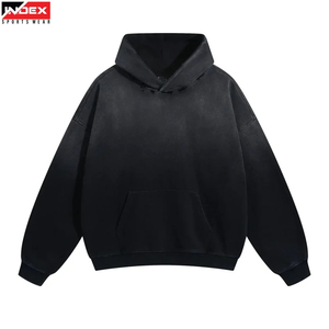 Sudadera con Capucha Extra Grande, Color Rosa, Teñida, 100% Algodón, Felpa Francesa, Diseño con Bolsillo, Unisex, Ropa de Otoño - Product Image 2