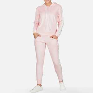 Conjunto Deportivo con Capucha para Mujer, Manga Larga, Color Sólido, Pantalones Casuales con Bolsillos Laterales, Cintura Elástica, Ropa de Primavera - Product Image 1