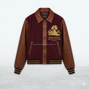 Veste universitaire personnalisable avec patchs, veste bomber en mélange de laine 100%, vestes universitaires style Letterman - Product Image 5