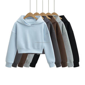 Sweat à capuche personnalisé pour femme, automne, course à pied, décontracté, veste courte à capuche, imprimé en tissu éponge, yoga avec logo frontal, veste de course pour filles - Product Image 1