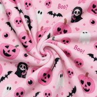 Couverture Sherpa personnalisée en sublimation pour Halloween, idéale pour les événements d'entreprise, la décoration hôtelière et les programmes saisonniers