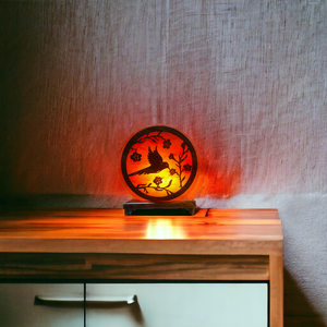 2024 Premium Quality Home Decor 3D Printed Flying <b>Bird</b> Style Himalayan Rock Salt Round <b>Lamps</b> Carved With Floral Technique Car - Product Image 2