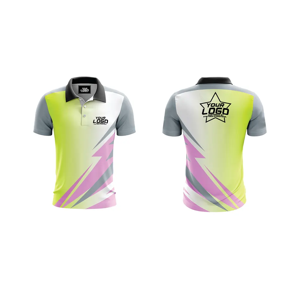 Cricket Polo Collar Sport trikot für Männer mit Teamname und Nummer gedruckt Cricket T-Shirts für Männer Gedruckt mit Namen