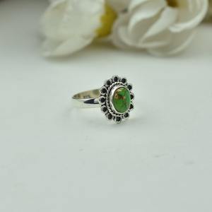 Joyería de piedras preciosas turquesas para mujer, anillo de estilo bohemio de plata, joyería de plata de ley 925, anillo hecho a mano de tendencia, Regalo para mamá - Product Image 3