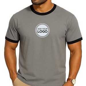 T-shirts décontractés d'été à manches courtes pour hommes, dégradé ombré, col rond, t-shirts Ringer - Product Image 2
