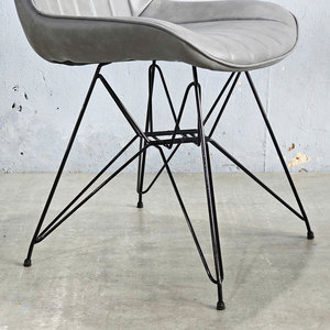 GAK118 Midcentury Accent Chair Premium Upholstered Seat & Powder-Coated Steel Legs <b>Reclining</b> Feature for Home Office - Product Image 5