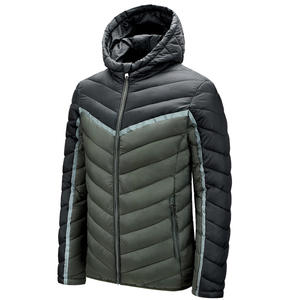 Veste d'hiver matelassée légère en coton à capuche pour hommes, vente en gros - Product Image 5