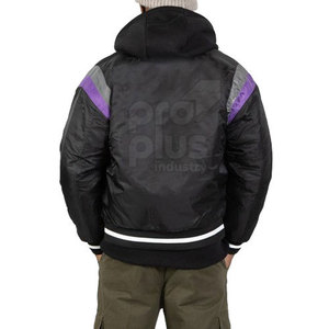 Veste de survêtement en satin lisse à col montant pour homme, respirante, écologique, avec logo frontal, élégante et confortable pour l'hiver - Product Image 4