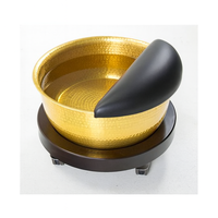 Premium Kupfer-Spa-Schale mit Trolley und Fußstütze, Pediküre-Werkzeug, gehämmertes Gold-Finish, Spa-Schale, Pediküre-Zubehör