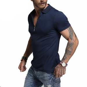 OEM personalizado 2022 hombres moda media cremallera cuello para Polo Camiseta 100% algodón piqué impresión digital - Product Image 3