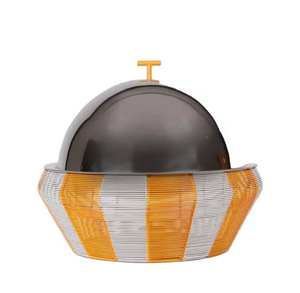 Chauffe-plat martelé élégant et fonctionnel en forme ronde Design en métal de qualité supérieure pour le service d'hôtel et le réchauffement des aliments personnalisés - Product Image 4