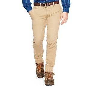 Pantalon chino personnalisé de haute qualité pour hommes, coupe ajustée, taille moyenne, style hip-hop, en coton extensible, avec fermeture éclair, respirant - Product Image 1