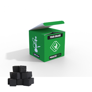 Briqueta de cáscara de coco Natural de baja ceniza Premium Hookah Shisha Cubo de carbón Fábrica de Indonesia Personalizar OEM Etiqueta privada - Product Image 1
