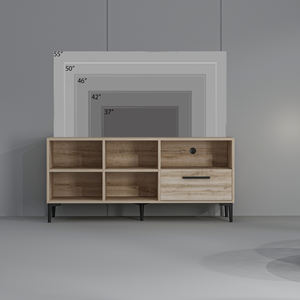 Salon T0012 - Sacramento meuble TV couleur naturelle jambe noire qualité supérieure en gros minimaliste moderne armoire décor à la maison - Product Image 5