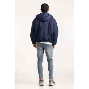 Casual Hooded Puffer <b>Jacket</b> with Zipper Closure and Logo Print Waterproof and Polyester Filled MN-JKT-WS24-081 - Product Image 1